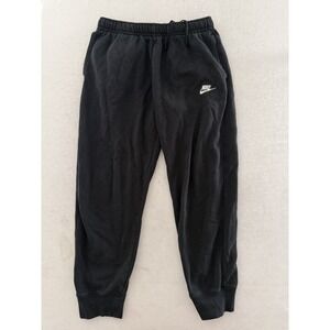 Nike Club Fleece Joggers Mens M Black White Sweatpants Gym Comfy CLEAN